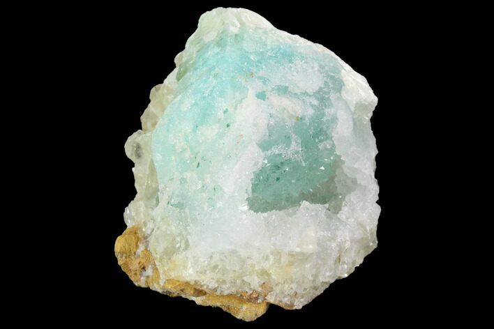 Quartz on Chrysocolla & Calcite - Peru #98096